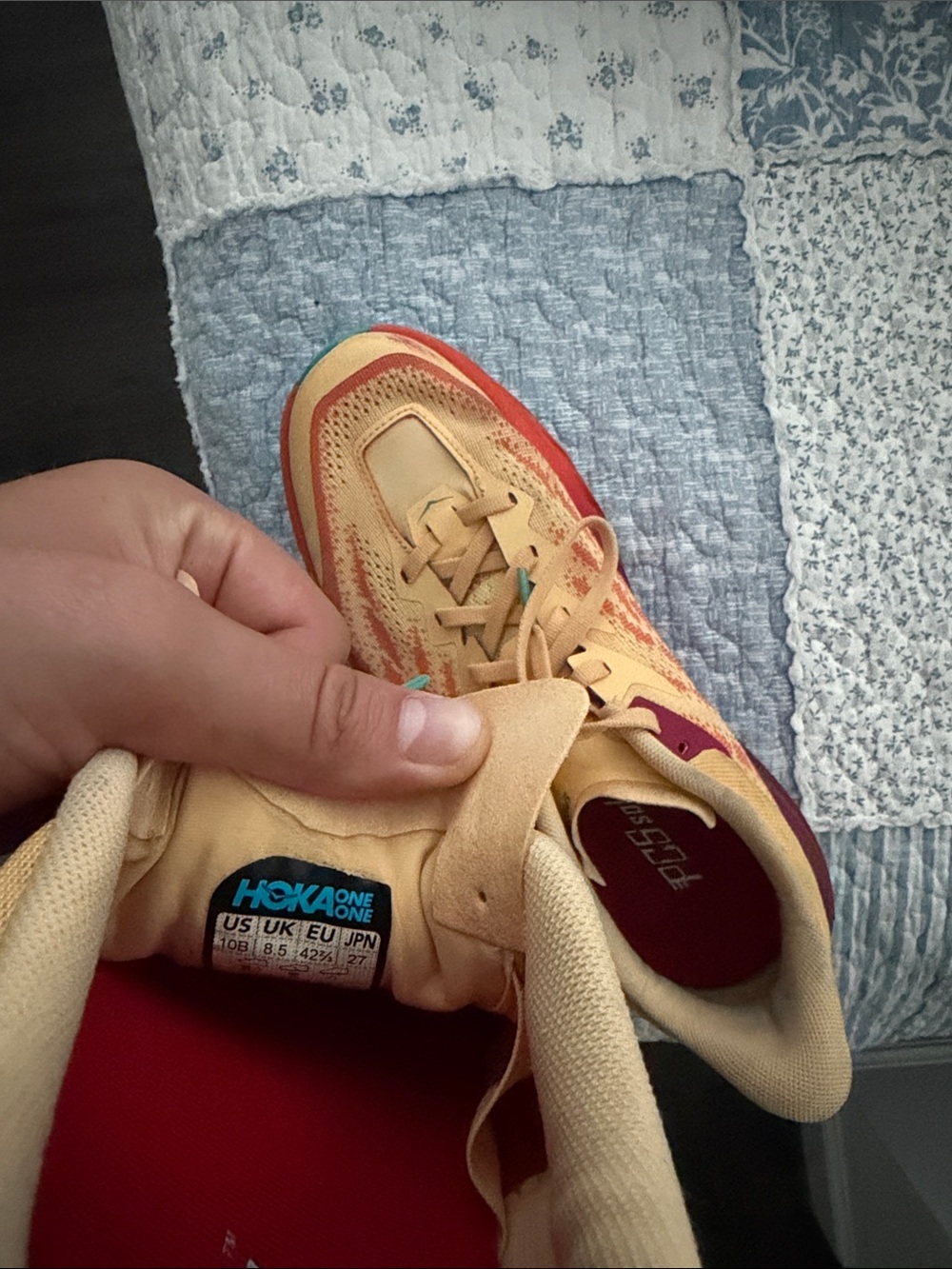 Hoka Coral and Teal Trail Running Shoes - Picture 3 of 4